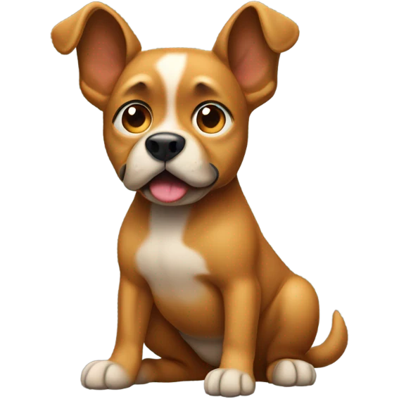 Dog taking a poop emoji