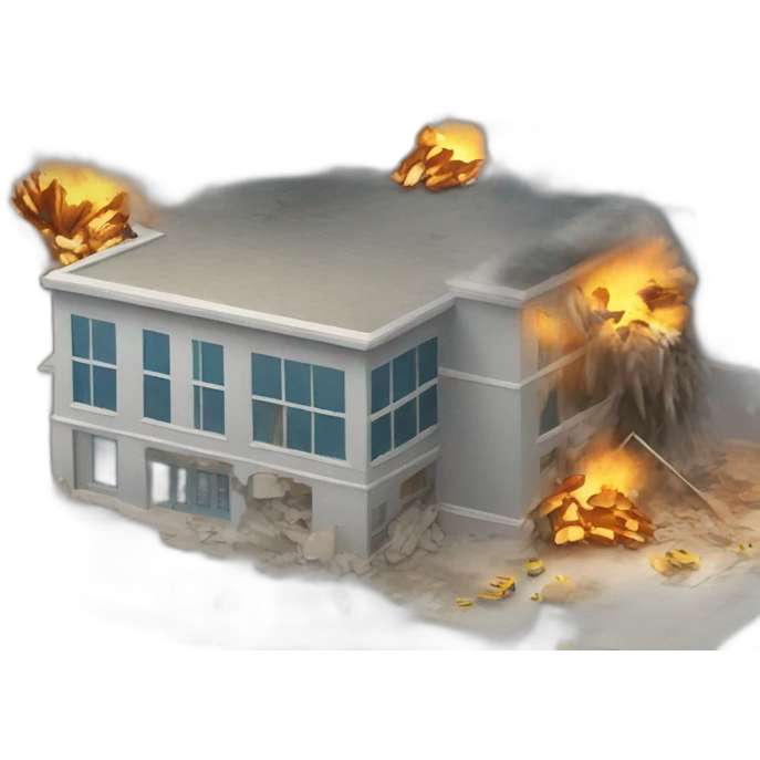 School being destroyed emoji