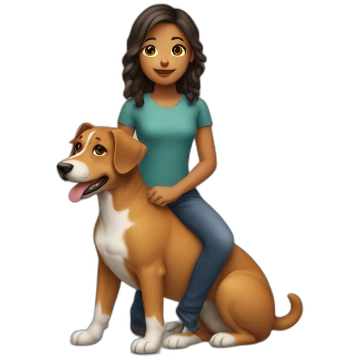 Girl on a dog emoji