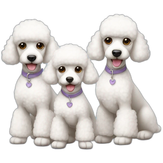 three-white-little-poodles emoji