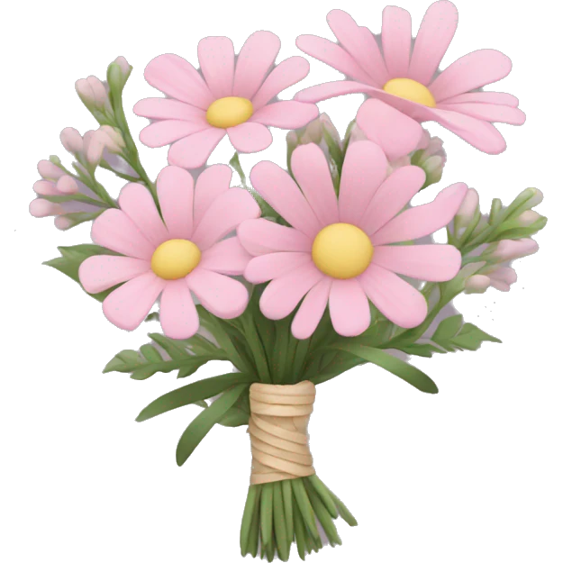 pastel pink wildflower bouquet emoji
