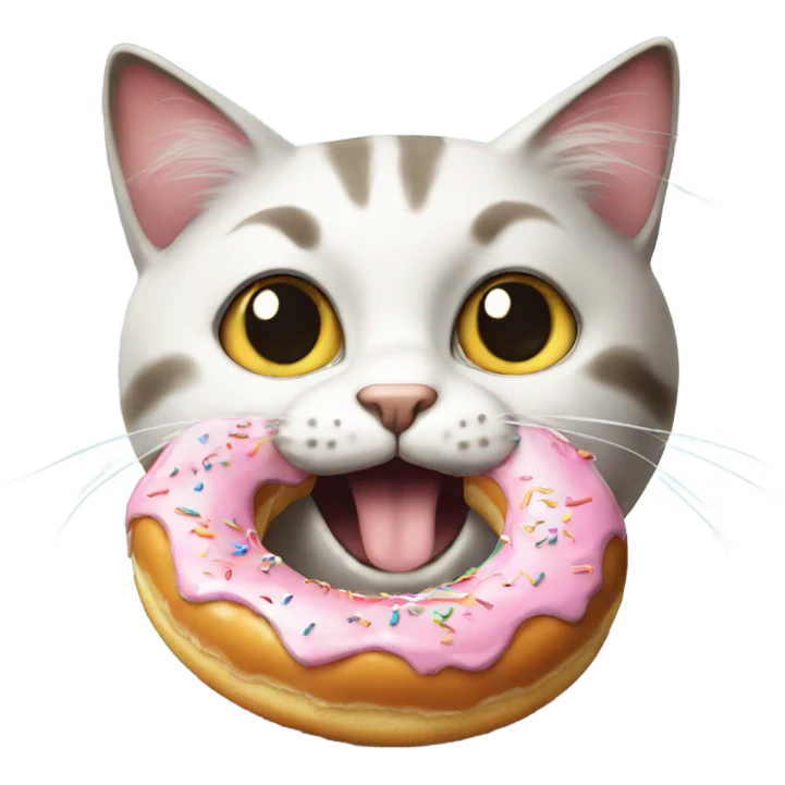 cat eating donut emoji