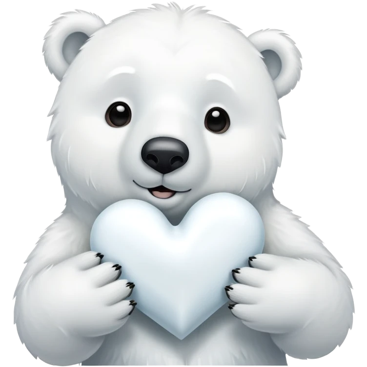 polar bear and white heart emoji