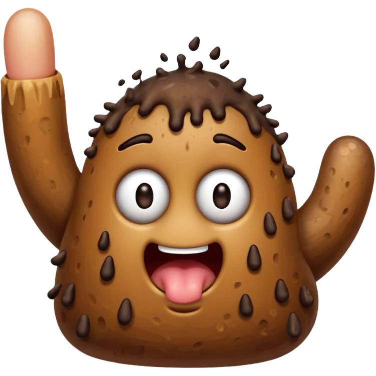 stinky finger with poo emoji