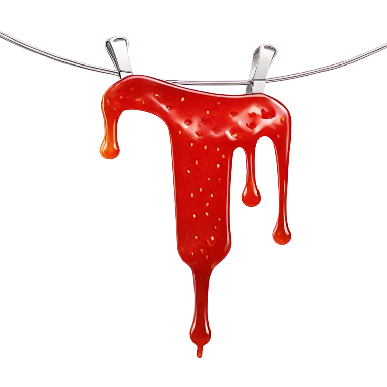 Clothes hanger in strawberry jam emoji