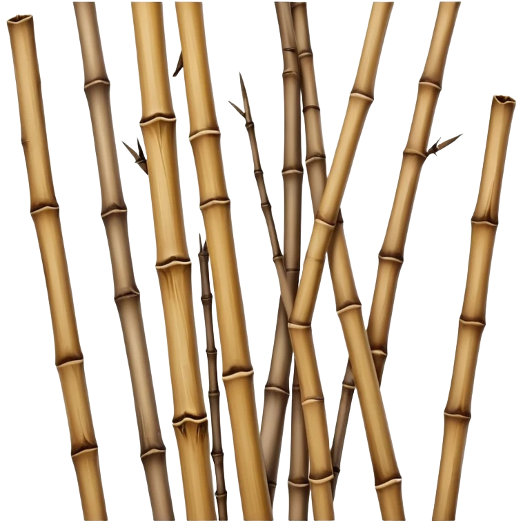 dried bamboo stalks, tan and brown color, cracked texture emoji