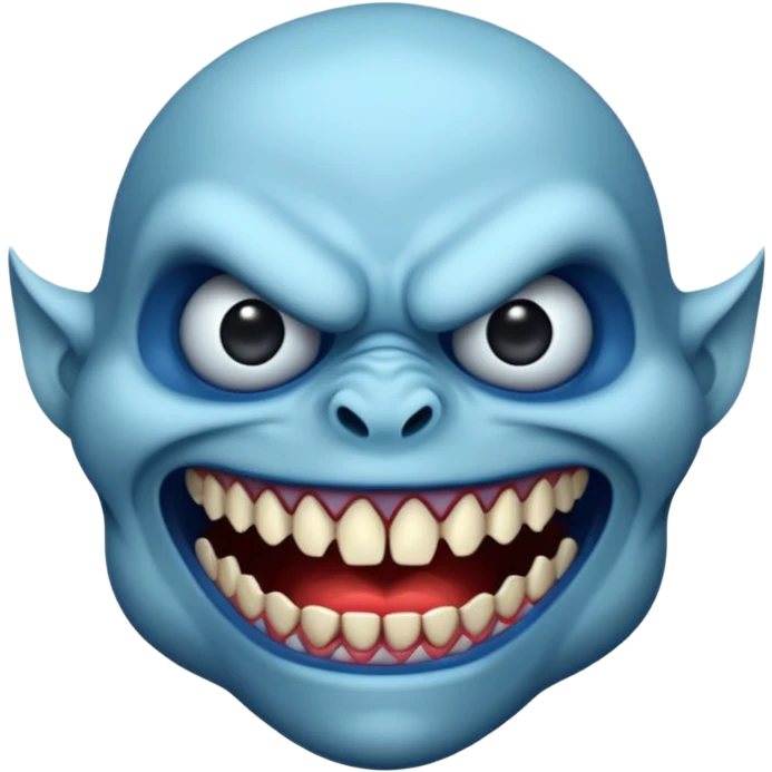 blue scary face thing emoji