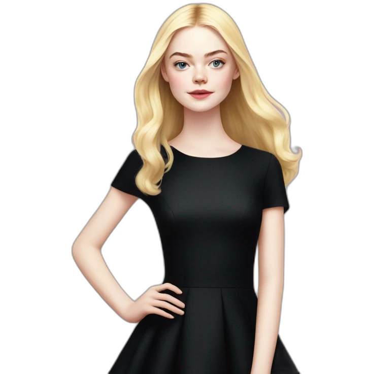 elle fanning in a black dress emoji