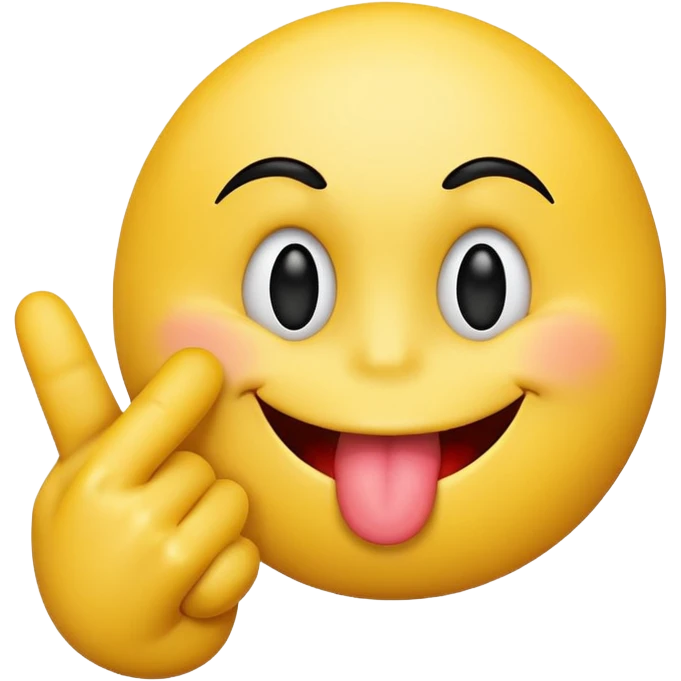 Smiley with Kissing mouth that Shows his middle Finger  emoji