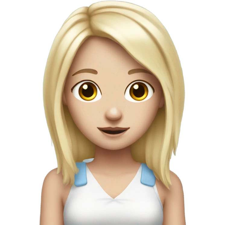 Cute blonde white girl with bunny ears emoji