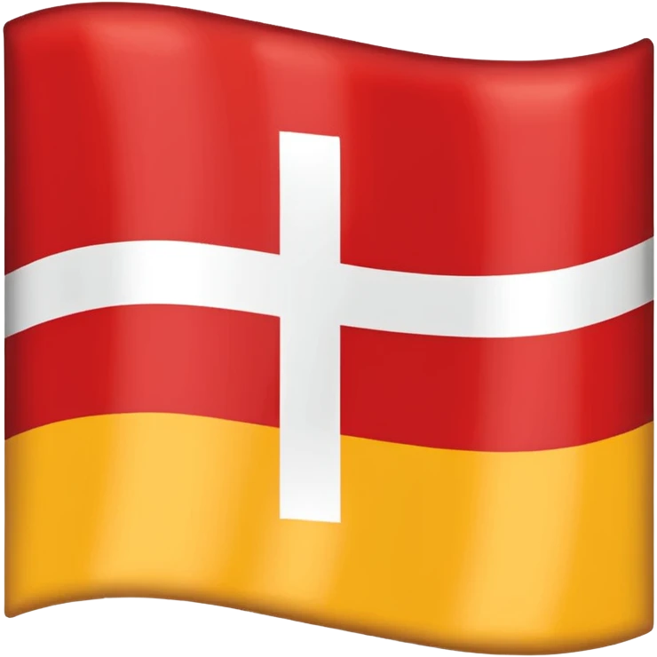 Danish flag with yellow cross instead of white emoji