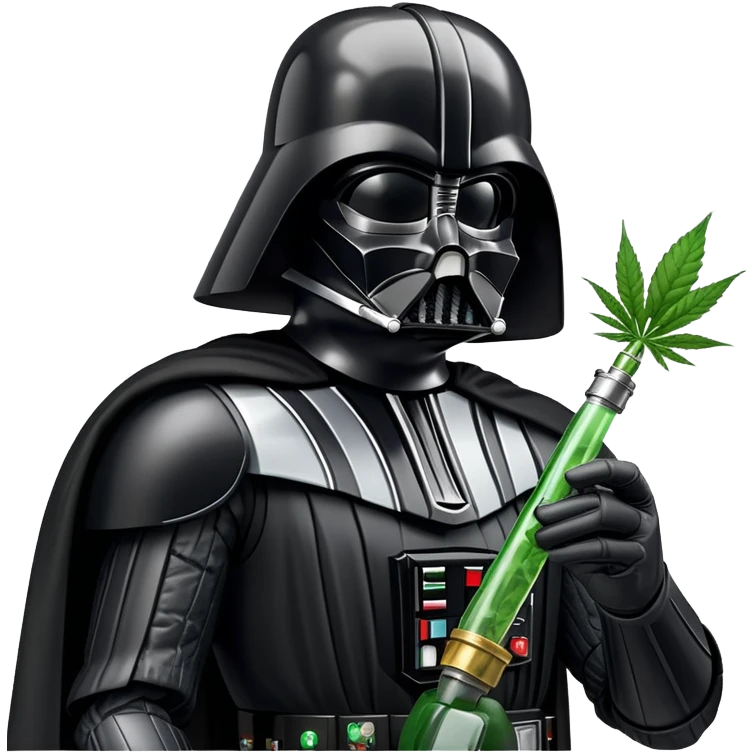 darth vader with a weed bong attached to his mask emoji