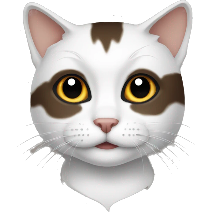 White brown black cat emoji