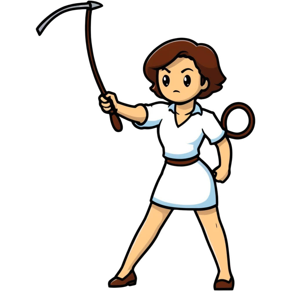 woman raising a whip emoji