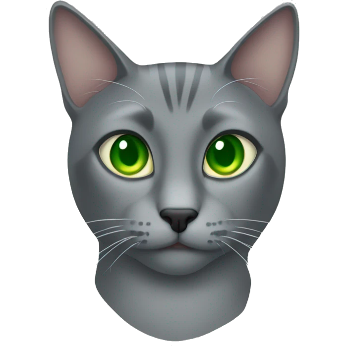 Grey cat Green eyes emoji