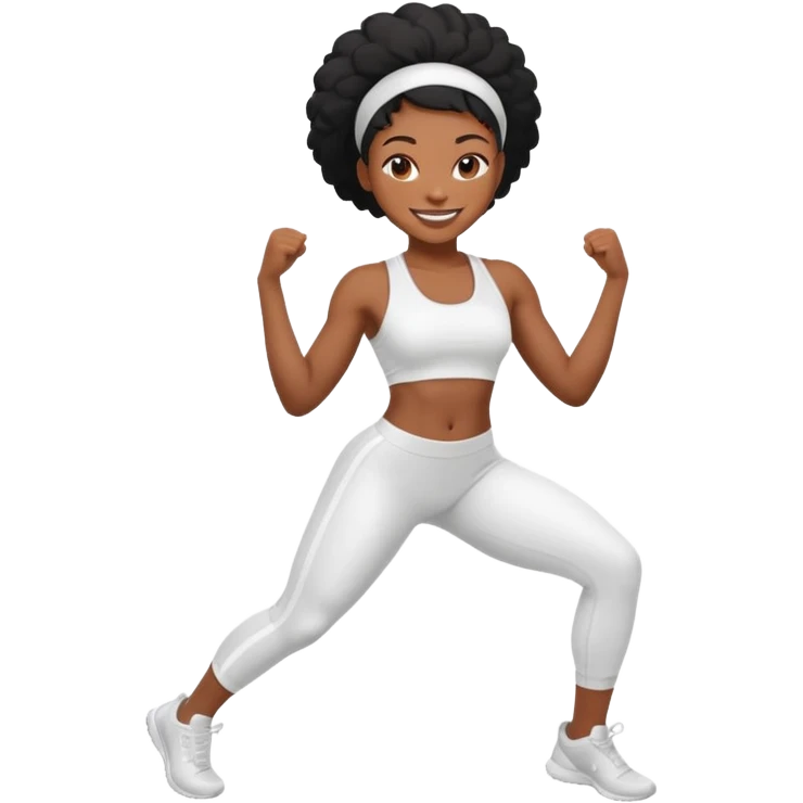 back woman in white sportswear Fit body emoji