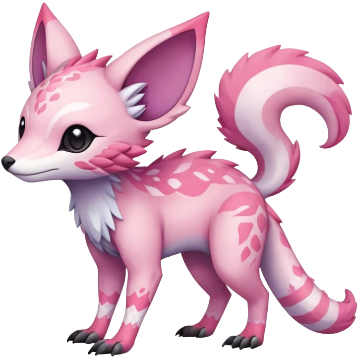 Rare realistic exotic pastel cute epic pretty beautiful handsome gorgeous aesthetic colorful vibrant Vernid-Trico-species-Fakemon-creature by LiLaiRa, 4 legs, 1 tail, random markings, (full body) emoji