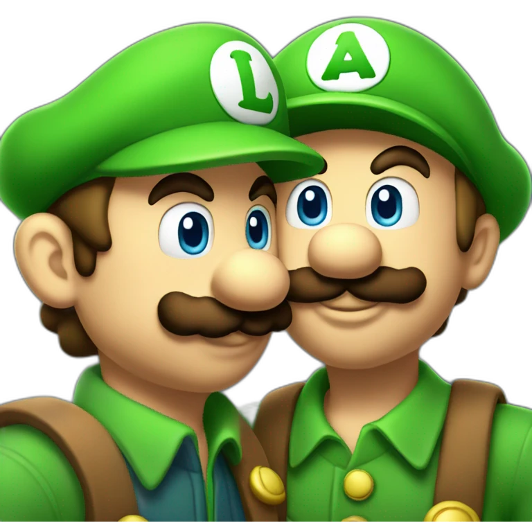 Luigi-and-mario-kissing emoji