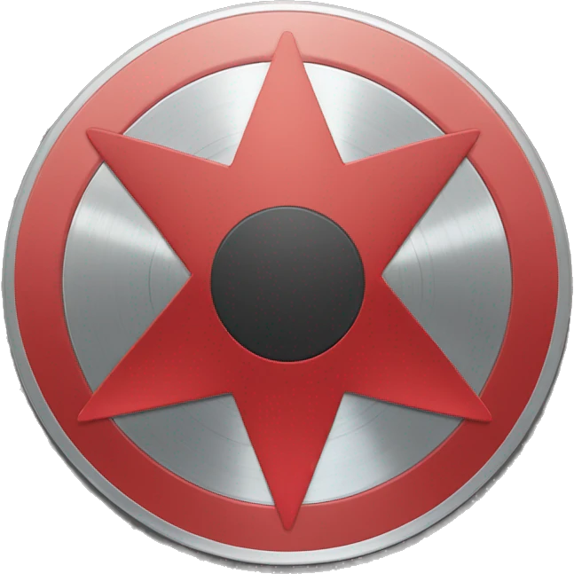 a cd disc with a red star in the middle of it emoji