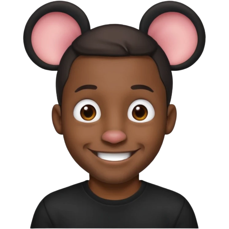 black man with mouse ears emoji