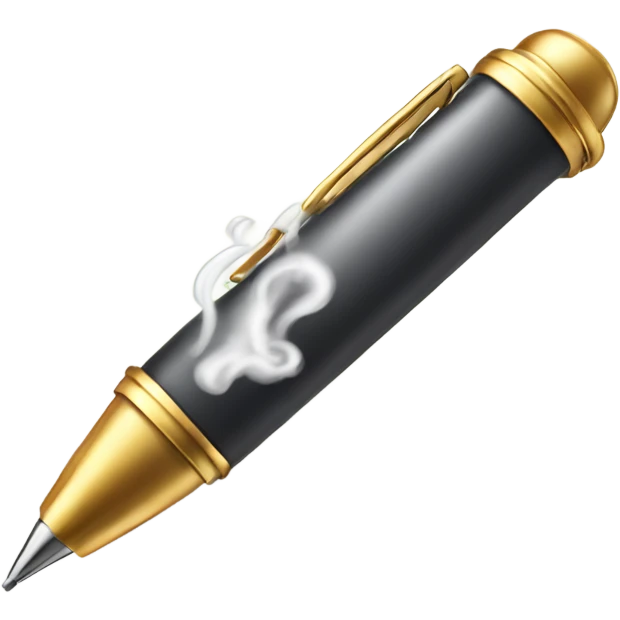 pen with steam coming out of top  emoji