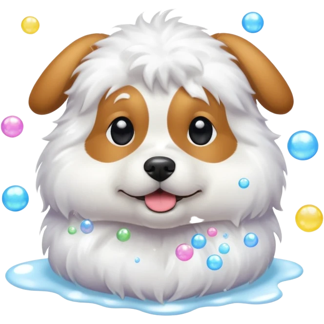 dog with soap bubbles emoji