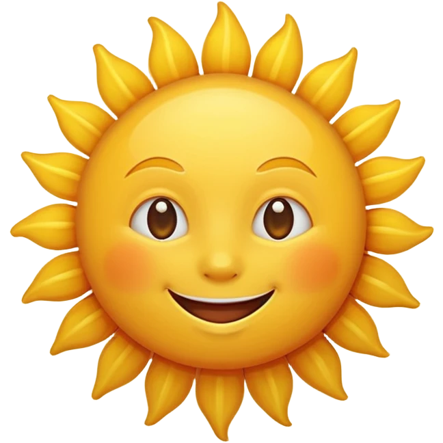 smiling sun emoji, simple and cheerful emoji