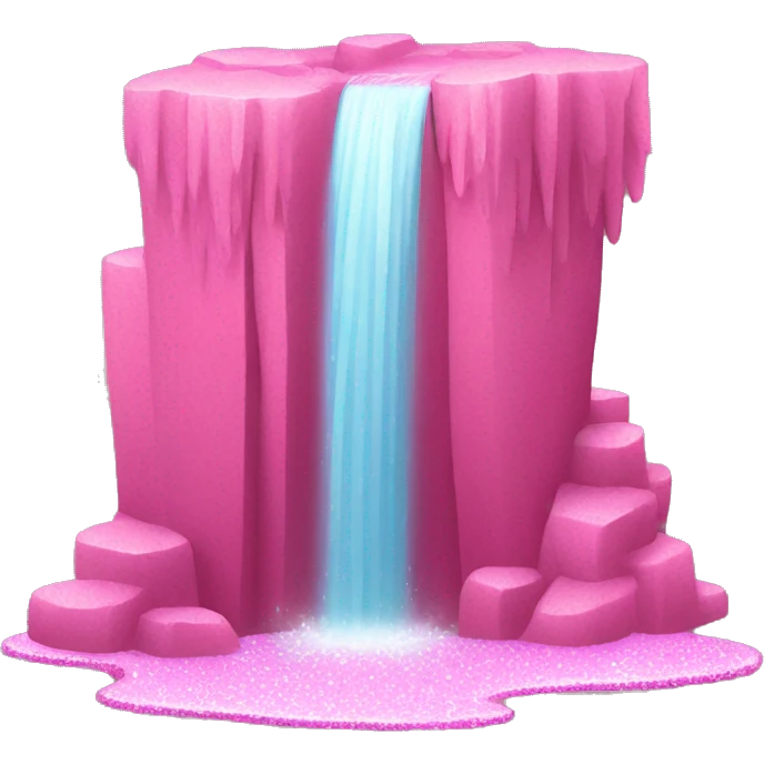 Pink waterfall with glitter  emoji