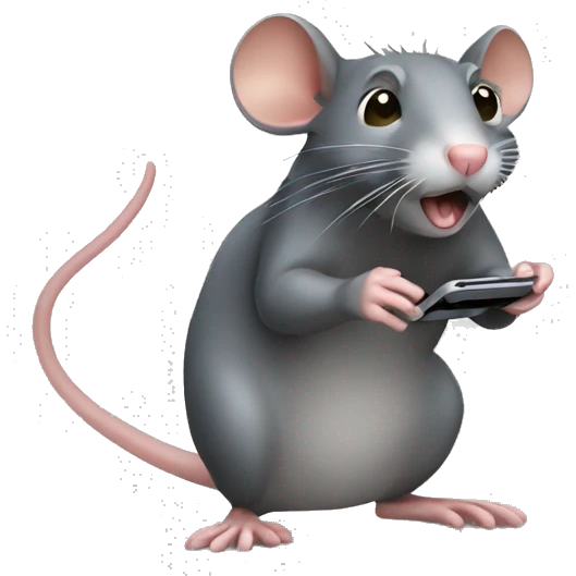 Rat on phone emoji