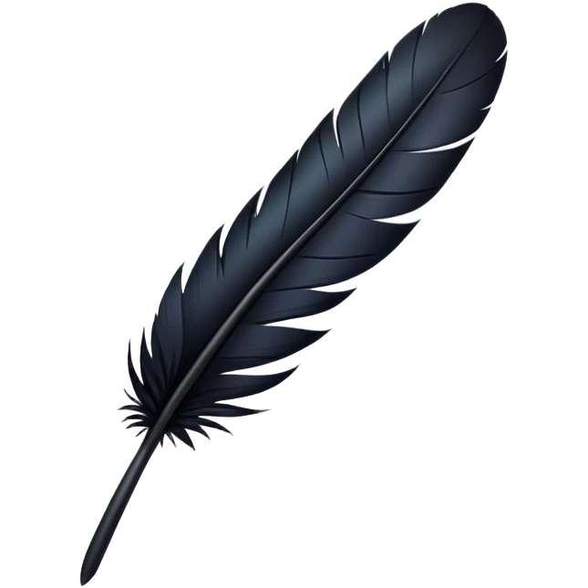 Black raven feather emoji