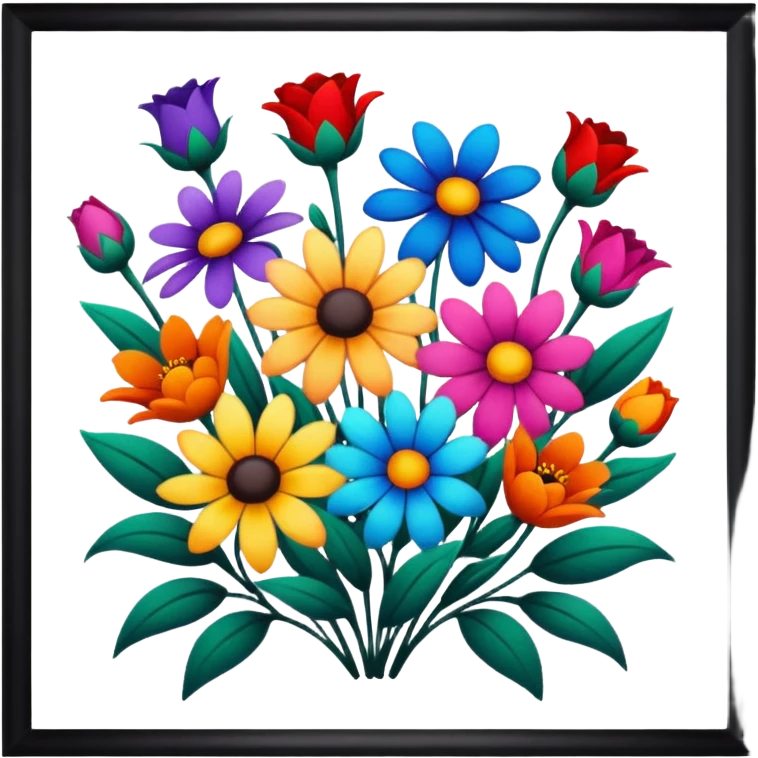 Frame with flowers emoji