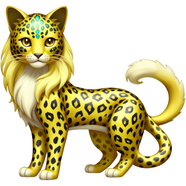 Shiny Elemental Exotic Liepard-Persian-Delcatty-Pokémon-Fakémon-hybrid-creature (full body) emoji