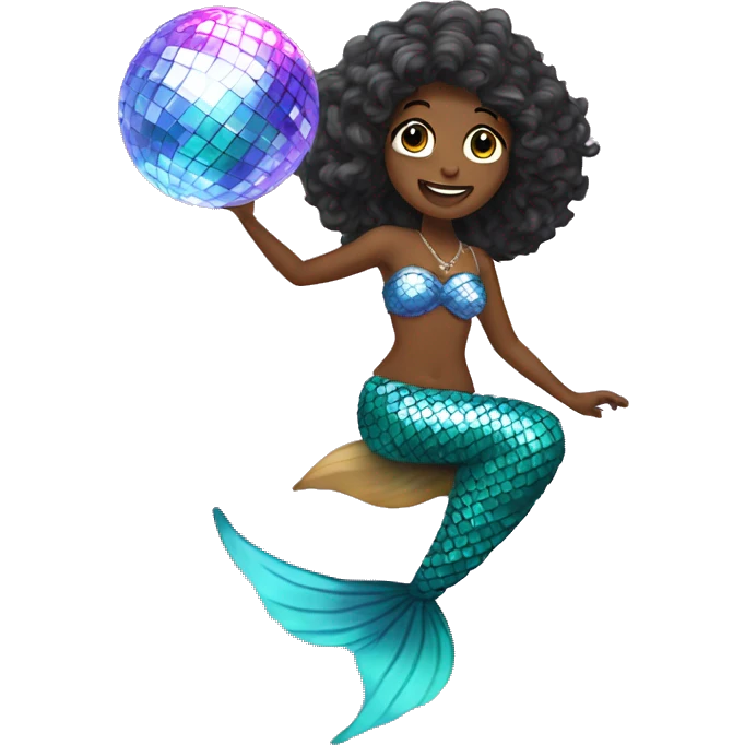 disco ball with mermaide emoji