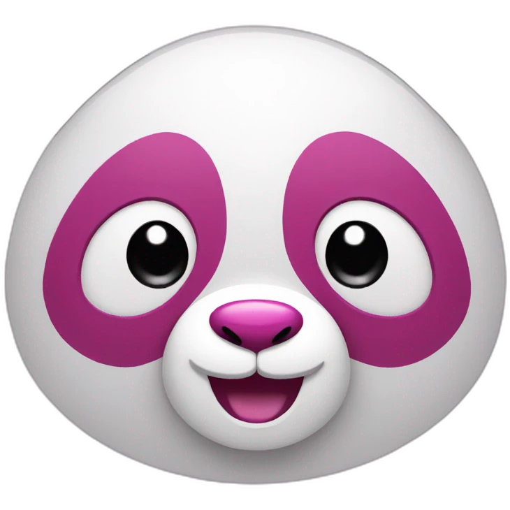 pink panda happy face emoji