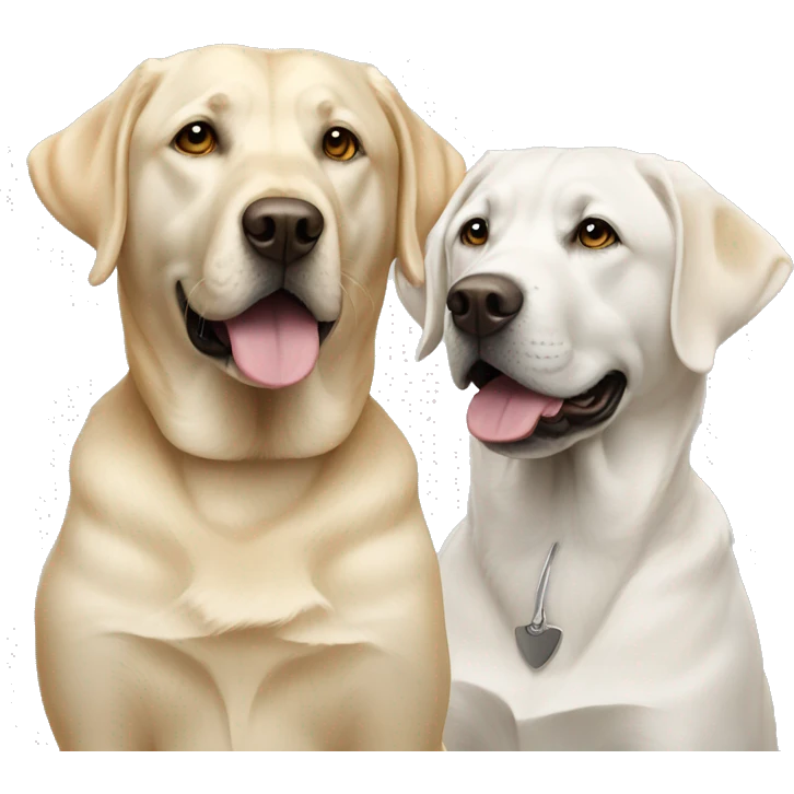 2 golden and 1 white lab and 1 silver lab  emoji