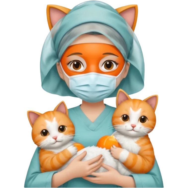 scrub nurse with cats emoji