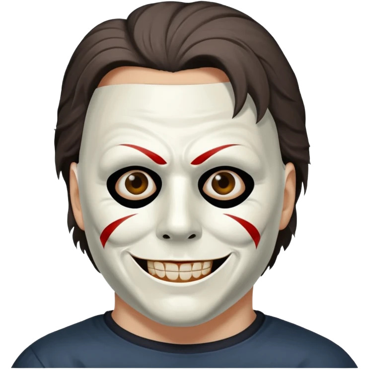 Micheal myers with a grin emoji