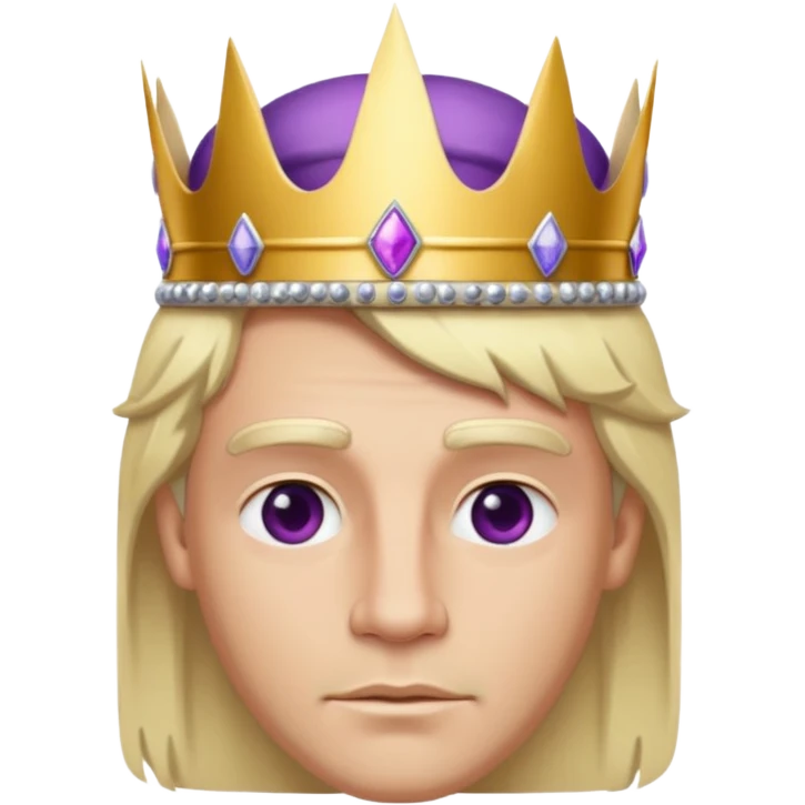 blonde king with silver and purple crown emoji