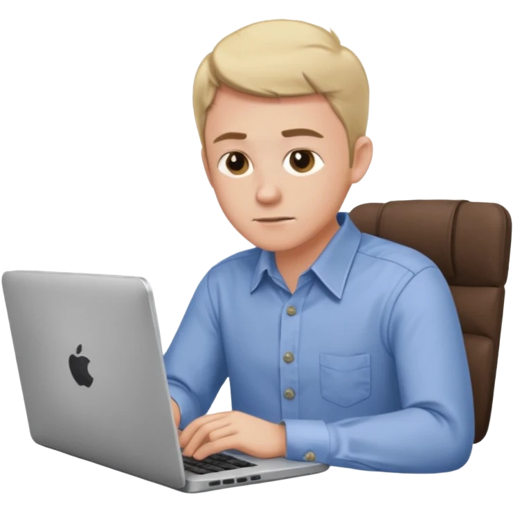 aktien experte er sitz am laptop und verdient durchs traden geld emoji