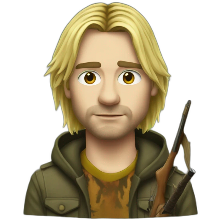 Kurt Cobain as a hunter emoji