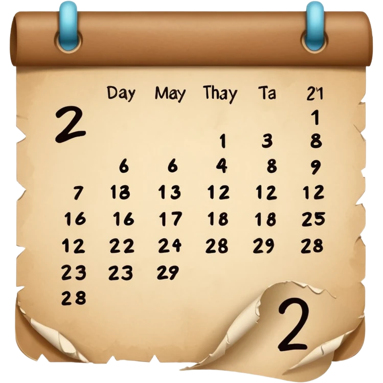 calendar with handwritten '2 days' emoji