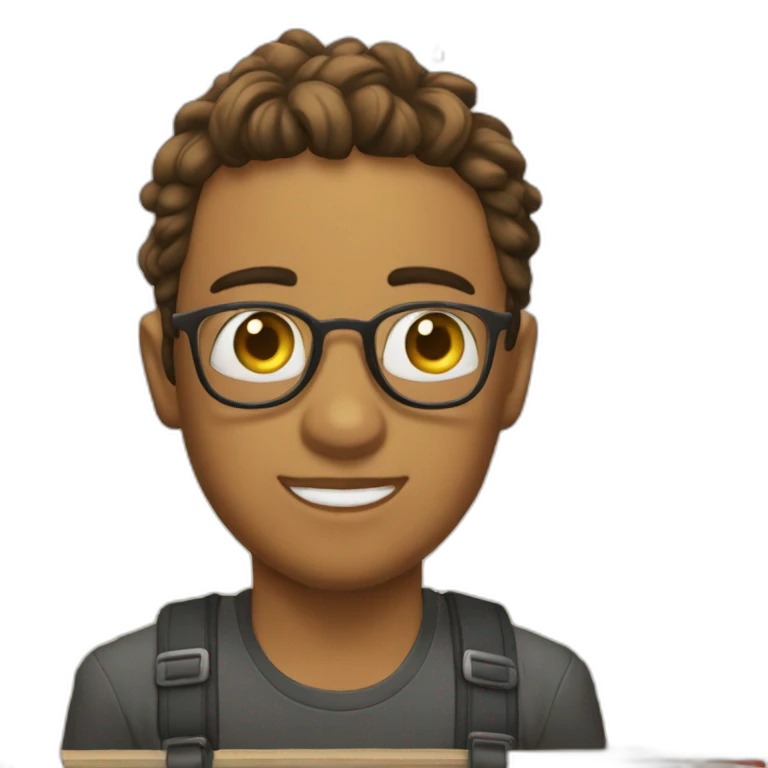 Garoto lendo um livro emoji