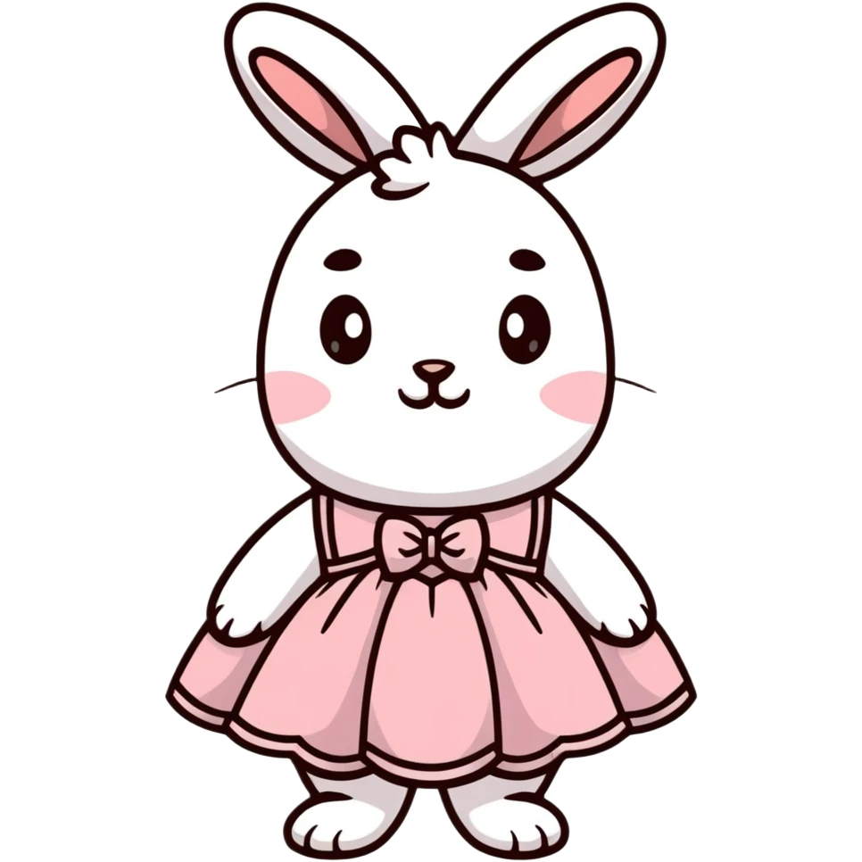 cute bunny in fancy evening dress or gown emoji
