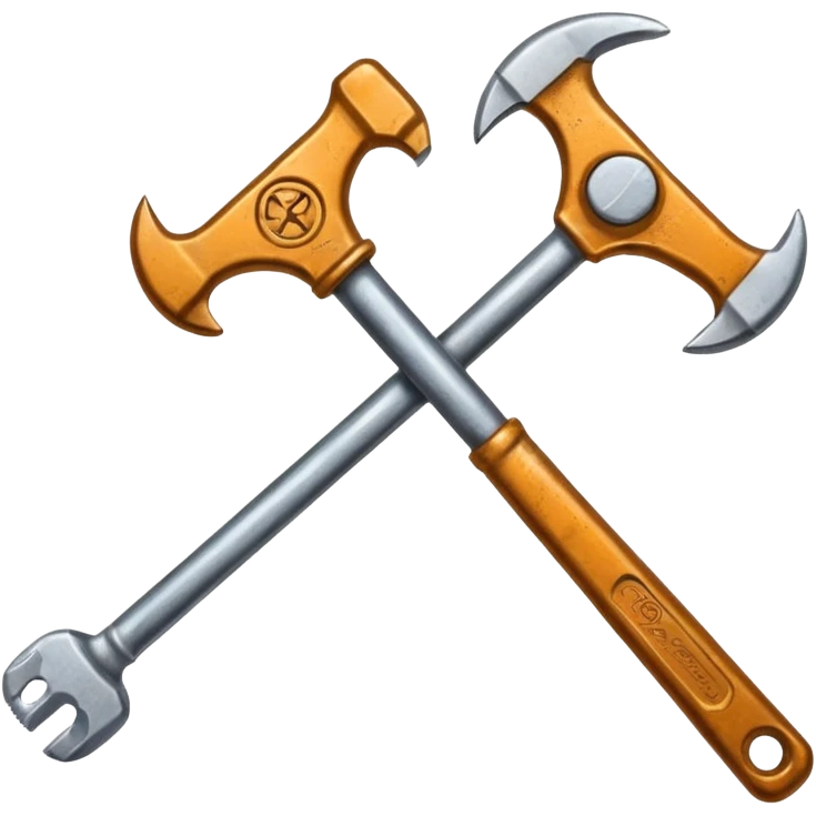 consturction spanner and hammer in a form of cross emoji
