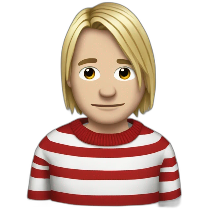 Kurt Cobain from Nirvana wearing a Red and Black striped sweater emoji