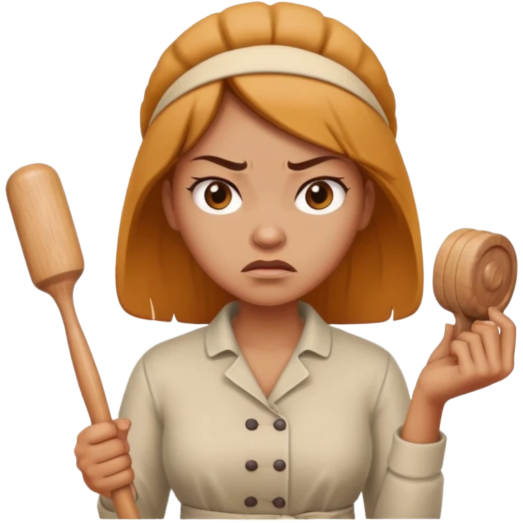 rolling pin in angry women emoji