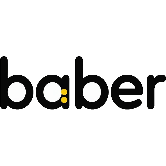 The text "baber" emoji