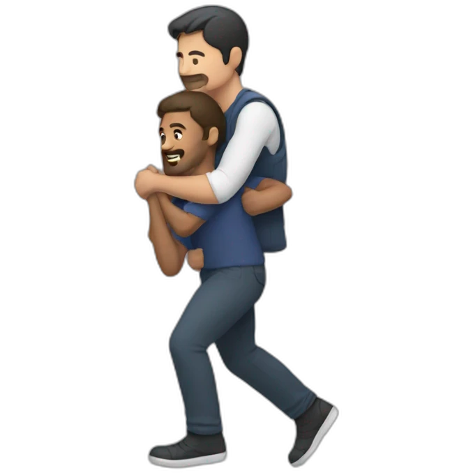man carrying a man emoji