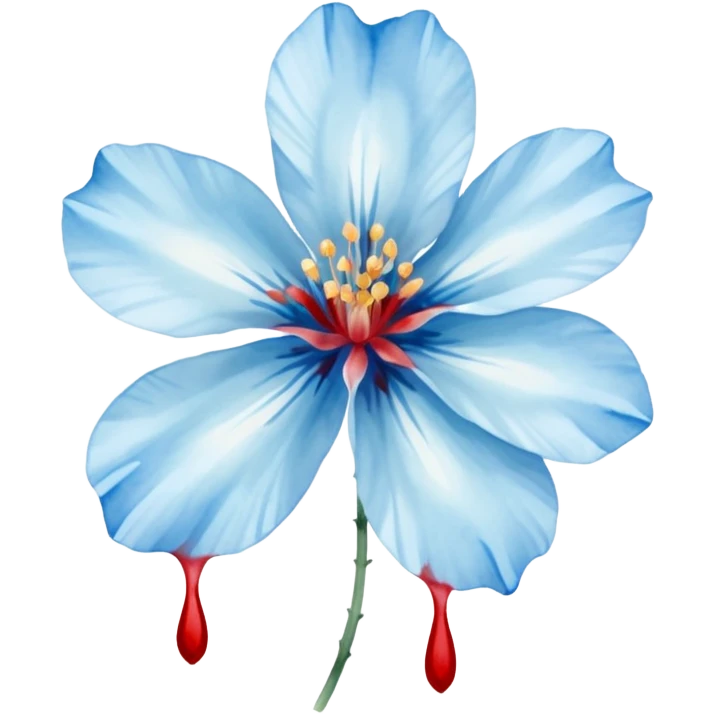 light blue flower bleeding emoji