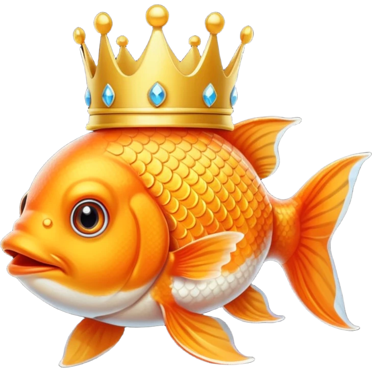 goldfish wearing a crown emoji